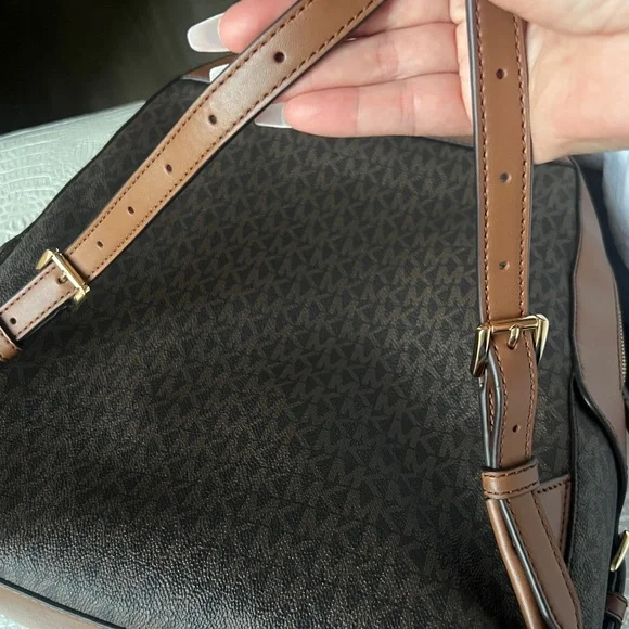 Michael Kors Signature Brown Backpack - Picture 10 of 11